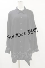 MiDiom / Ruffle Frill Big Shirt  ブラック H-25-05-18-043-PU-BL-KB-ZH