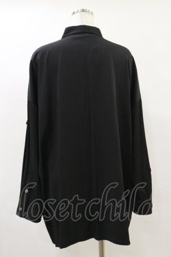 画像2: MiDiom / Ruffle Frill Big Shirt  ブラック H-25-05-18-043-PU-BL-KB-ZH