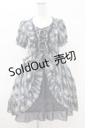 axes femme / 花柄フリルワンピース M ネイビー H-25-05-18-1037-AX-OP-NS-ZH