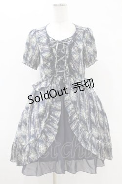 画像1: axes femme / 花柄フリルワンピース M ネイビー H-25-05-18-1037-AX-OP-NS-ZH