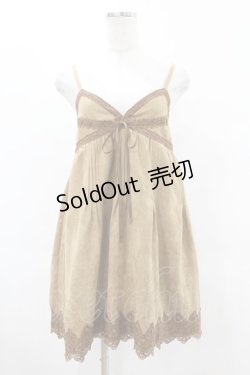 画像1: axes femme / スエード風キャミワンピース M キャメル H-25-05-18-1040-AX-OP-NS-ZH