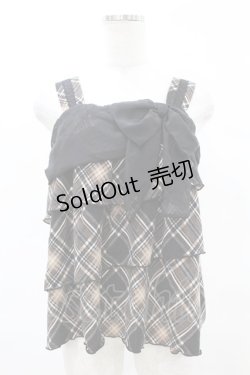画像1: axes femme / チェックキャミ M ブラウン/ブラック H-25-05-18-1044-AX-TO-NS-ZH