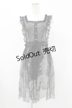 画像1: Mademoiselle Pearl（海外ロリータブランド） / The Sword Of Maria Apron Free ブラック H-25-05-18-1045-0-OP-NS-ZH