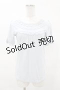 axes femme / 袖口リボンインナープルオーバー M サックス H-25-05-18-1055-AX-TO-NS-ZH