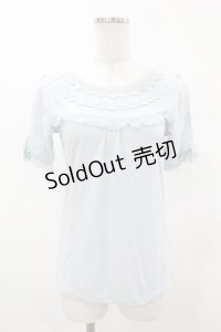 axes femme / 袖口リボンインナープルオーバー M サックス H-25-05-18-1055-AX-TO-NS-ZH