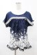 画像1: axes femme / 花柄ドットトップス M ネイビー H-25-05-18-1056-AX-TO-NS-ZH (1)