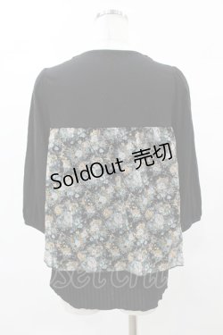 画像2: axes femme / 花柄シフォン切替トップス M ブラック H-25-05-18-1058-AX-TO-NS-ZH
