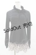 axes femme / 袖ギャザートップス M ブラック H-25-05-18-1061-AX-TO-NS-ZH