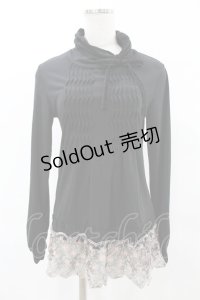 axes femme / 袖ギャザートップス M ブラック H-25-05-18-1061-AX-TO-NS-ZH