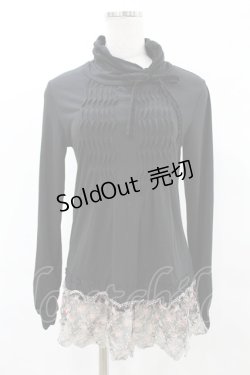 画像1: axes femme / 袖ギャザートップス M ブラック H-25-05-18-1061-AX-TO-NS-ZH