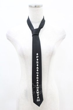 画像1: PEACE NOW / ロゴプリントネクタイ  ブラック H-25-05-18-1009-PU-ZA-NS-ZH