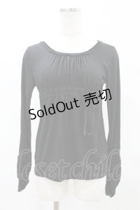 axes femme / ベロアリボントップス M ブラック H-25-05-18-1062-AX-TO-NS-ZH