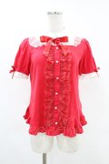 Angelic Pretty / スクエア付け襟カットソー Free レッド H-25-05-18-1025-AP-TO-NS-ZH