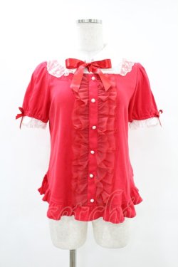 画像1: Angelic Pretty / スクエア付け襟カットソー Free レッド H-25-05-18-1025-AP-TO-NS-ZH