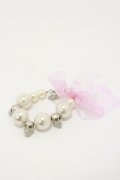 MILK / スカルパールブレスレット  シルバースカル×ピンクリボン H-25-05-18-012-ML-AC-KB-ZH