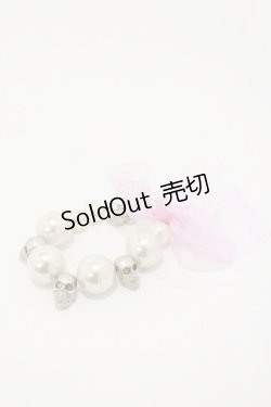 画像1: MILK / スカルパールブレスレット  シルバースカル×ピンクリボン H-25-05-18-012-ML-AC-KB-ZH