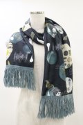 pays des fees  / ニットマフラー  蛾と電球/ブラック H-25-05-18-016-PU-ZA-KB-ZH