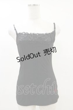 画像1: Ozz oneste / ローズクロス刺繍キャミ  黒 H-25-05-18-022-OO-TO-KB-ZH