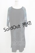 Qutie Frash / スリットロングカットソー  ブルーグリーン H-25-05-19-025-QU-TO-KB-ZH