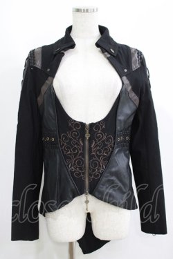 画像1: Rozen Kavalier / 異素材切替刺繍ジャケット  黒 H-25-05-19-040-OO-JA-KB-ZH