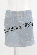 HYSTERIC GLAMOUR / パッチデニムスカート  ブルー H-25-05-19-043-PU-SK-KB-ZH