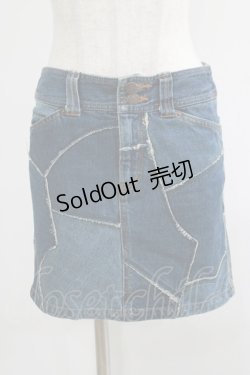 画像1: HYSTERIC GLAMOUR / パッチデニムスカート  ブルー H-25-05-19-043-PU-SK-KB-ZH