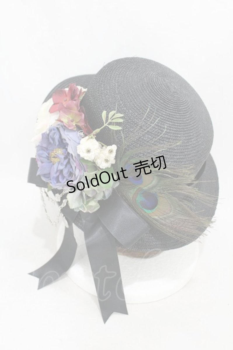 画像2: 【SALE】Triple fortune / フェザーコサージュHAT  ブラック H-25-05-19-1005-EL-AC-KB-ZTK025 (2)