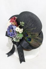画像2: 【SALE】Triple fortune / フェザーコサージュHAT  ブラック H-25-05-19-1005-EL-AC-KB-ZTK025 (2)