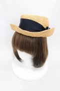 Jane Marple Dans Le Salon / グログランリボンストローHAT  ナチュラル×ネイビーリボン H-25-05-19-1006-JM-AC-KB-ZH