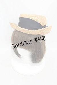 Jane Marple Dans Le Salon / グログランリボンストローHAT  ナチュラル×ネイビーリボン H-25-05-19-1006-JM-AC-KB-ZH
