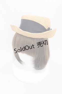 画像1: Jane Marple Dans Le Salon / グログランリボンストローHAT  ナチュラル×ネイビーリボン H-25-05-19-1006-JM-AC-KB-ZH