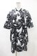 画像1: NieR Clothing / 総柄半袖プルパーカー  黒×白 H-25-05-19-1045-PU-TO-KB-ZH (1)