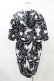 画像2: NieR Clothing / 総柄半袖プルパーカー  黒×白 H-25-05-19-1045-PU-TO-KB-ZH (2)