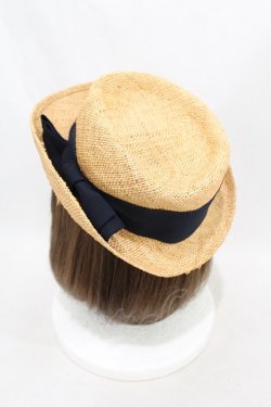 画像2: Jane Marple Dans Le Salon / グログランリボンストローHAT  ナチュラル×ネイビーリボン H-25-05-19-1006-JM-AC-KB-ZH