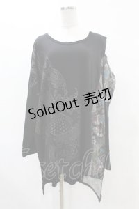 Qutie Frash / 肩開きドルマンカットソー  黒 H-25-05-19-1049-QU-TO-KB-ZH