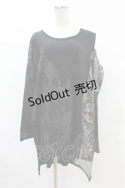 画像1: Qutie Frash / 肩開きドルマンカットソー  黒 H-25-05-19-1049-QU-TO-KB-ZH