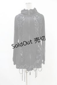 Qutie Frash / メッシュ切替ZIPパーカー  黒 H-25-05-19-1050-QU-TO-KB-ZH