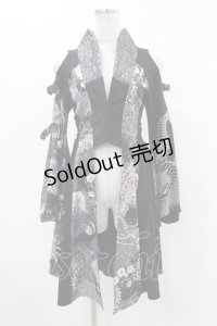 Qutie Frash / 肩開き着物カーディガン  黒 H-25-05-19-1051-QU-TO-KB-ZH