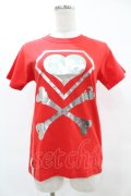 SUPER LOVERS / ロゴプリントTee  赤 H-25-05-19-1053-PU-TO-KB-ZH