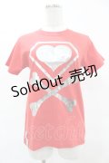 SUPER LOVERS / ロゴプリントTee  赤 H-25-05-19-1053-PU-TO-KB-ZH