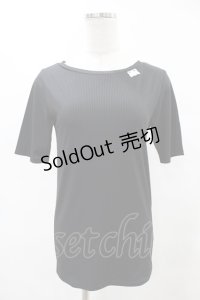 Rydia / コビニャー刺繍リブトップス  黒 H-25-05-19-1055-PU-TO-KB-ZH
