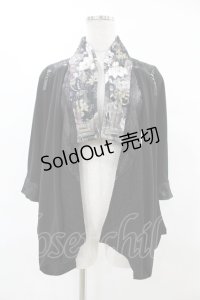Qutie Frash / 和柄衿変形ボレロ  黒 H-25-05-19-1056-QU-TO-KB-ZH