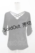 Qutie Frash / クロスインナートップス  黒/5分袖 H-25-05-19-1058-QU-TO-KB-ZH