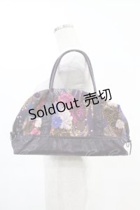 Qutie Frash / 和柄ボストンバッグ  紫 H-25-05-19-1026-QU-BG-KB-ZH