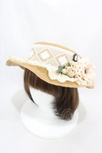 Anges et Demons / コサージュレースストローハット   H-25-05-19-1004-GO-AC-KB-ZH