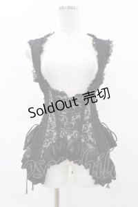 Qutie Frash / ジャガードコルセットベスト  黒 H-25-05-19-1034-QU-TO-KB-ZH