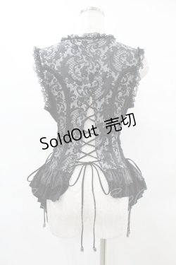 画像2: Qutie Frash / ジャガードコルセットベスト  黒 H-25-05-19-1034-QU-TO-KB-ZH