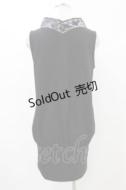 画像2: Qutie Frash / 着物衿ノースリーブチュニ  黒 H-25-05-19-1038-QU-TO-KB-ZH