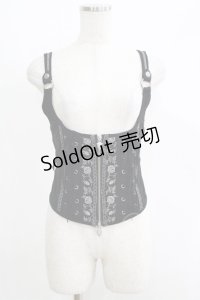 Ozz oneste / 薔薇刺繍ホルタービスチェ  黒 H-25-05-19-052-OO-TO-KB-ZH