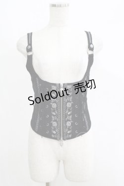 画像1: Ozz oneste / 薔薇刺繍ホルタービスチェ  黒 H-25-05-19-052-OO-TO-KB-ZH